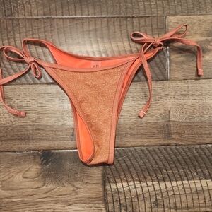 Copper/orange Bikini Bottom With Tie Sides.